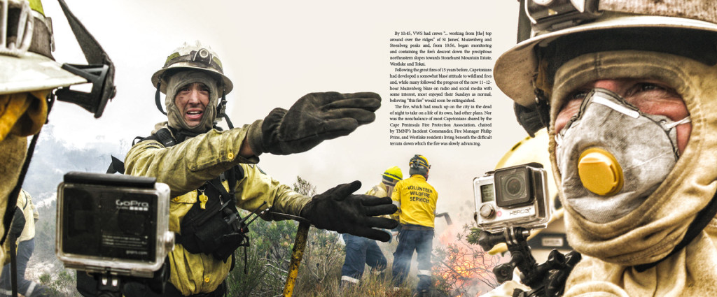 VWS fire crews respond to the March 2015 Muizenberg Fire. From The Cape Aflame – Cape Town's Dance with Fire, November 2015 Photography: John Murray